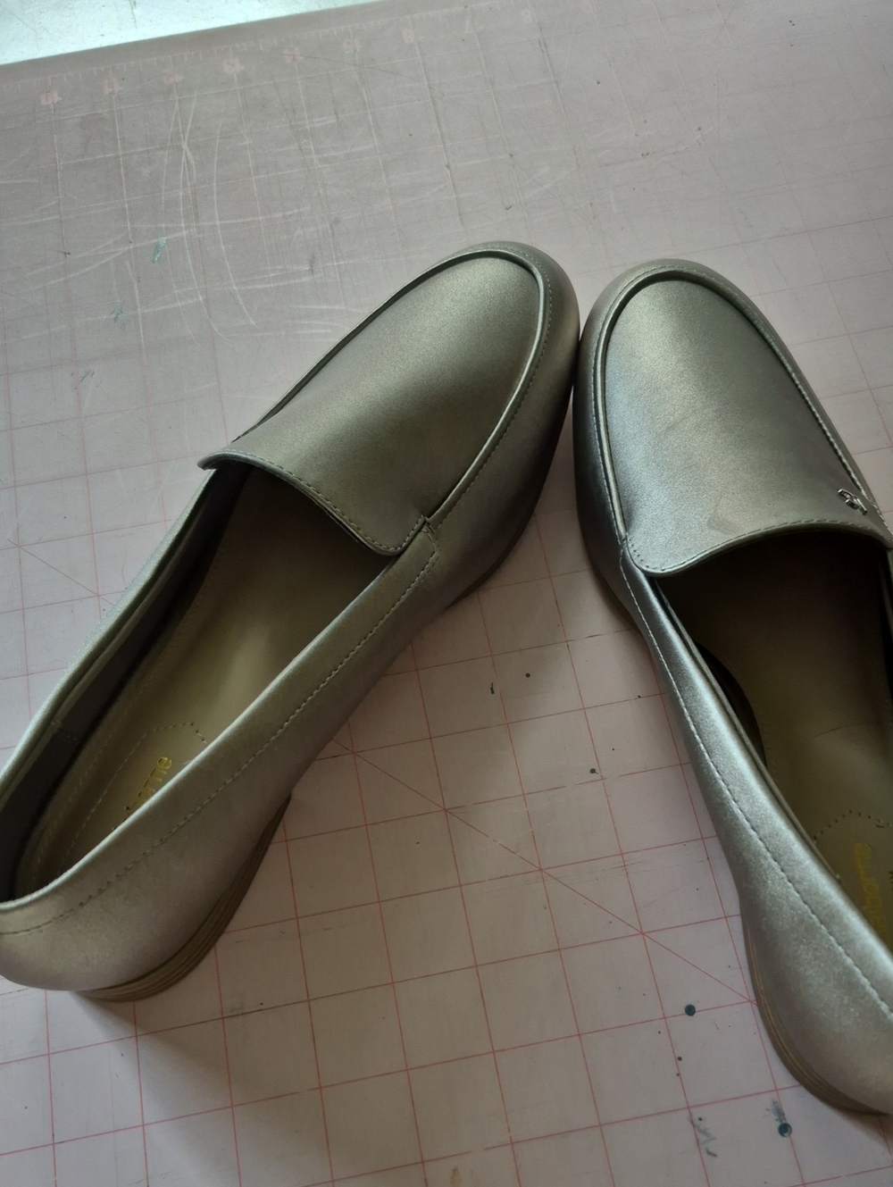 Liz Claiborne Metallic Silver Slip-On Loafers
